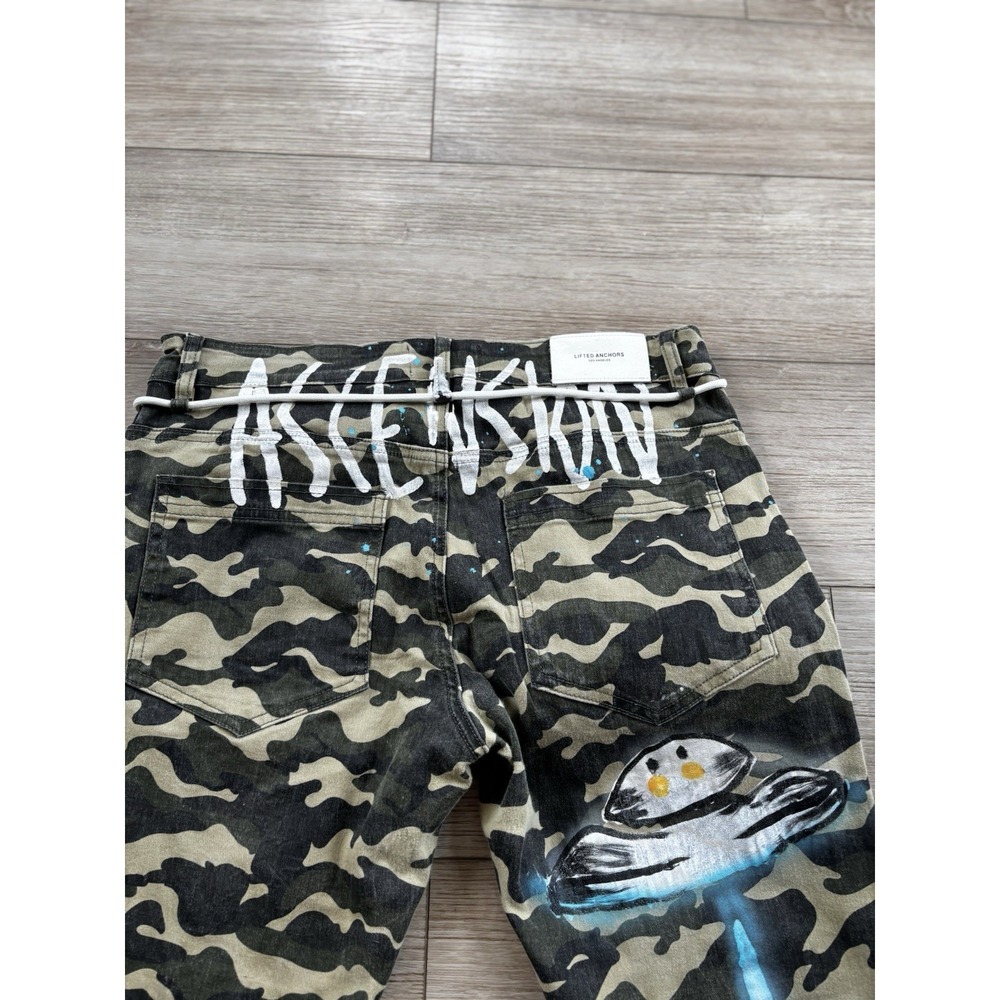 Lifted Anchors Custom Graphic Camo Cargo Men's Pants Size 34 Streetwear LA - Picture 12 of 15